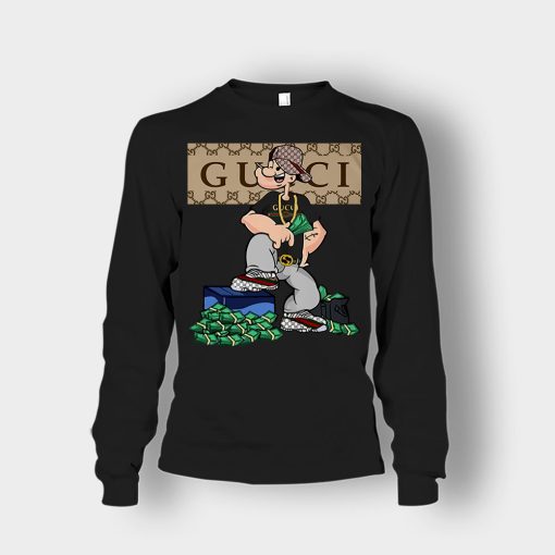 Gucci-Cartoon-Popeye-Unisex-Long-Sleeve-Black