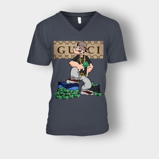 Gucci-Cartoon-Popeye-Unisex-V-Neck-T-Shirt-Dark-Heather