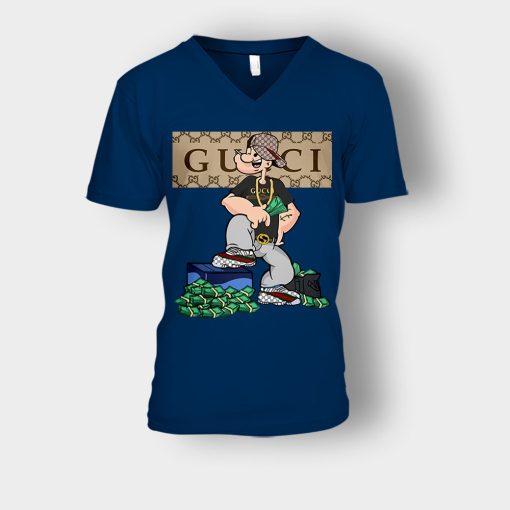 Gucci-Cartoon-Popeye-Unisex-V-Neck-T-Shirt-Navy