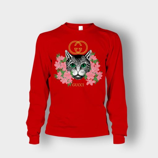 Gucci-Cat-Insp-Unisex-Long-Sleeve-Red