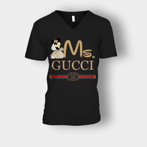 Gucci-Couple-Disney-Ms-Minnie-Valentines-Day-Unisex-V-Neck-T-Shirt-Black