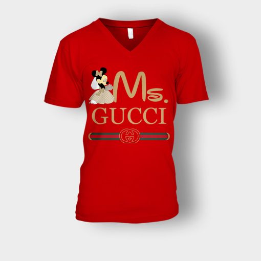 Gucci-Couple-Disney-Ms-Minnie-Valentines-Day-Unisex-V-Neck-T-Shirt-Red