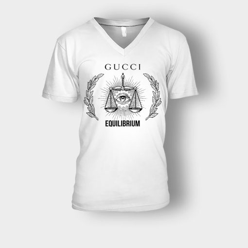 Gucci-Equilibrium-Inspired-Unisex-V-Neck-T-Shirt-White