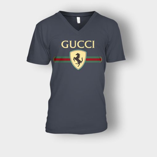 Gucci-Ferrari-Horse-Unisex-V-Neck-T-Shirt-Dark-Heather