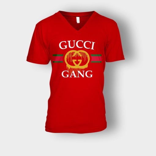 Gucci-Gang-Classic-Unisex-V-Neck-T-Shirt-Red