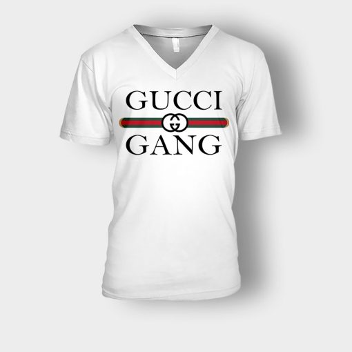 Gucci-Gang-Inspired-Unisex-V-Neck-T-Shirt-White