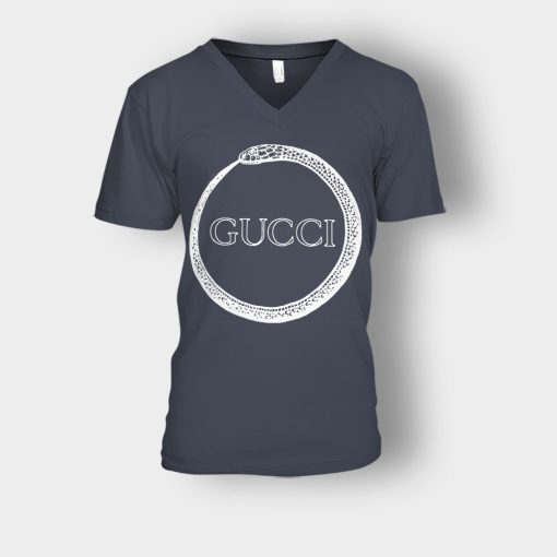 Gucci-Genuine-Snake-Unisex-V-Neck-T-Shirt-Dark-Heather