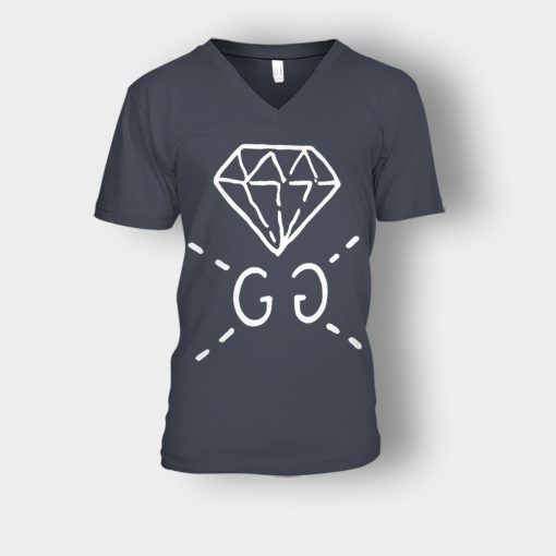 Gucci-Ghost-Diamond-Inspired-Unisex-V-Neck-T-Shirt-Dark-Heather