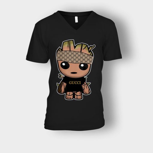 Gucci-Groot-Inspired-Unisex-V-Neck-T-Shirt-Black