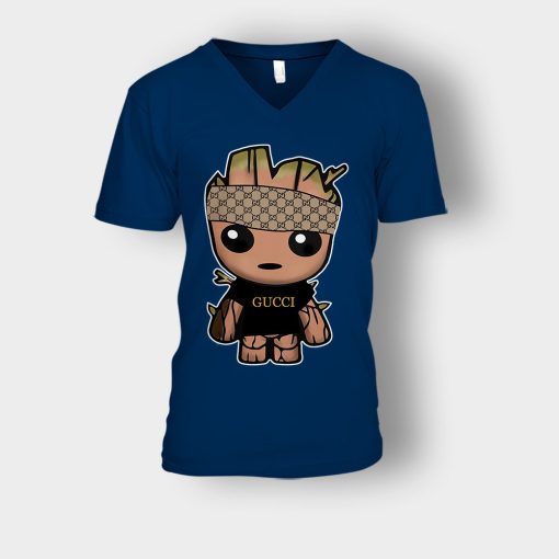 Gucci-Groot-Inspired-Unisex-V-Neck-T-Shirt-Navy