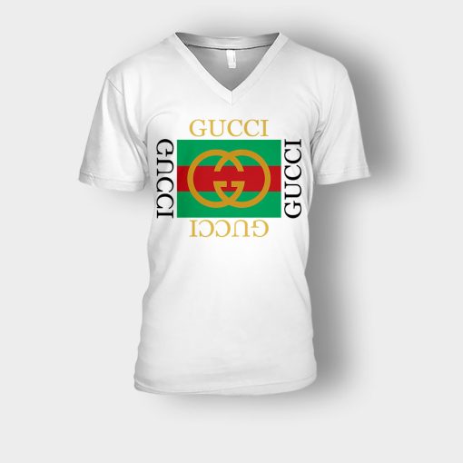 Gucci-Inspired-Art-Bootleg-Unisex-V-Neck-T-Shirt-White