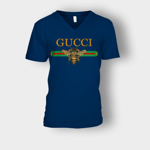 Gucci-Inspired-Bee-Unisex-V-Neck-T-Shirt-Navy