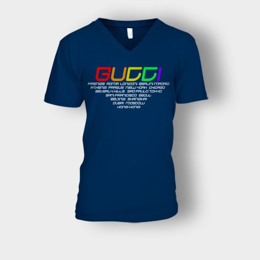 Gucci-Inspired-Hypebeast-Art-Unisex-V-Neck-T-Shirt-Navy