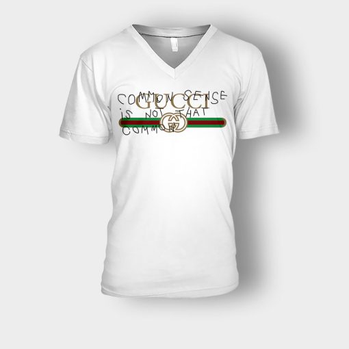 Gucci-Inspired-Hypebeast-Common-Sense-Unisex-V-Neck-T-Shirt-White