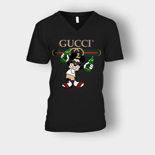 Gucci-Mickey-Mouse-Top-Trending-Unisex-V-Neck-T-Shirt-Black