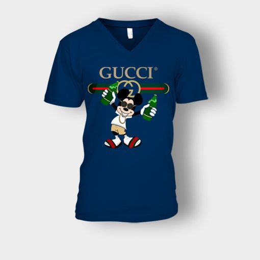 Gucci-Mickey-Mouse-Top-Trending-Unisex-V-Neck-T-Shirt-Navy