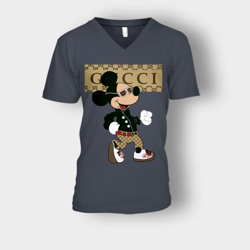 Gucci-Mickey-Mouse-Walking-Disney-Unisex-V-Neck-T-Shirt-Dark-Heather