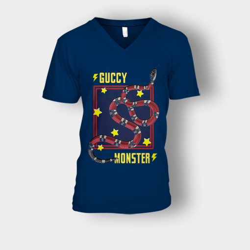 Gucci-Monster-Inspired-Unisex-V-Neck-T-Shirt-Navy