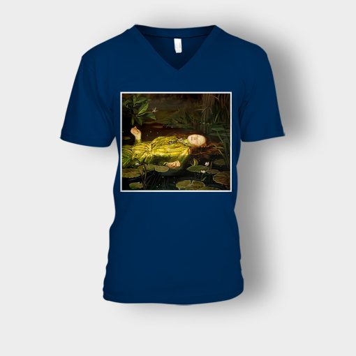 Gucci-Painting-Inspired-Unisex-V-Neck-T-Shirt-Navy