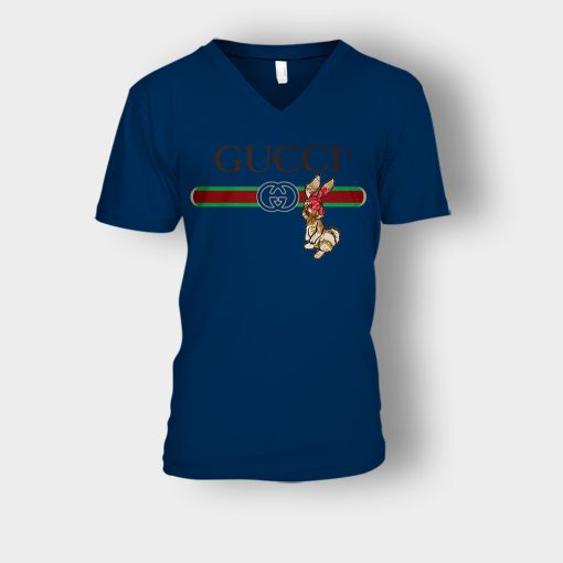 Gucci-Rabbit-Inspired-Unisex-V-Neck-T-Shirt-Navy