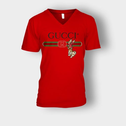 Gucci-Rabbit-Inspired-Unisex-V-Neck-T-Shirt-Red