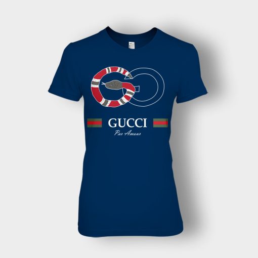 Gucci-Snake-Classical-Ladies-T-Shirt-Navy