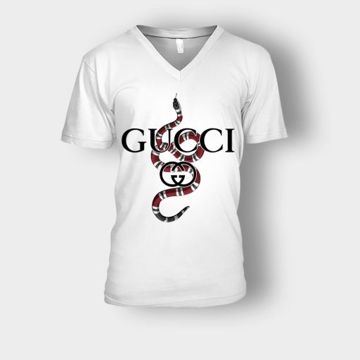 Gucci-Snake-Gang-Inspired-Unisex-V-Neck-T-Shirt-White