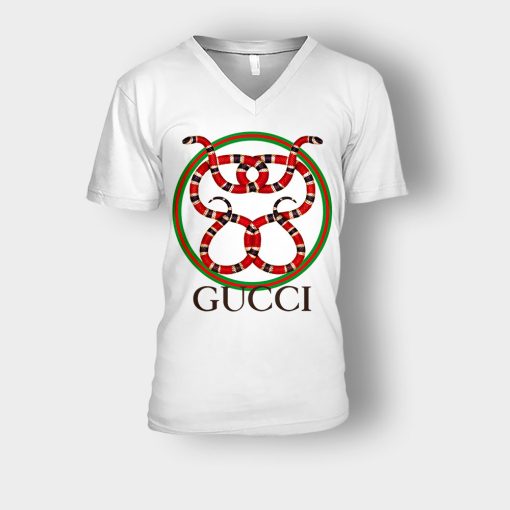 Gucci-Snakes-Cotton-Inspired-Unisex-V-Neck-T-Shirt-White