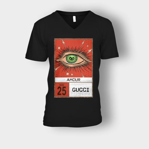 Gucci-Vintage-25-Birthday-Unisex-V-Neck-T-Shirt-Black