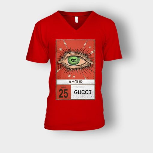 Gucci-Vintage-25-Birthday-Unisex-V-Neck-T-Shirt-Red