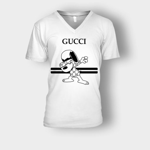 Gucci-Vintage-Inspired-Snoopy-Unisex-V-Neck-T-Shirt-White