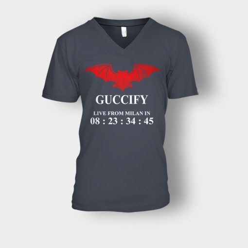 Guccify-Live-From-Milan-Inspired-Unisex-V-Neck-T-Shirt-Dark-Heather