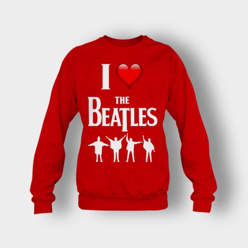 I-love-the-Beatles-Crewneck-Sweatshirt-Red