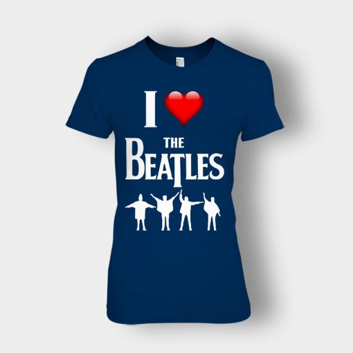 I-love-the-Beatles-Ladies-T-Shirt-Navy