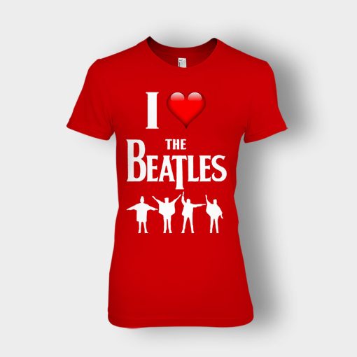 I-love-the-Beatles-Ladies-T-Shirt-Red