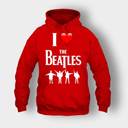 I-love-the-Beatles-Unisex-Hoodie-Red