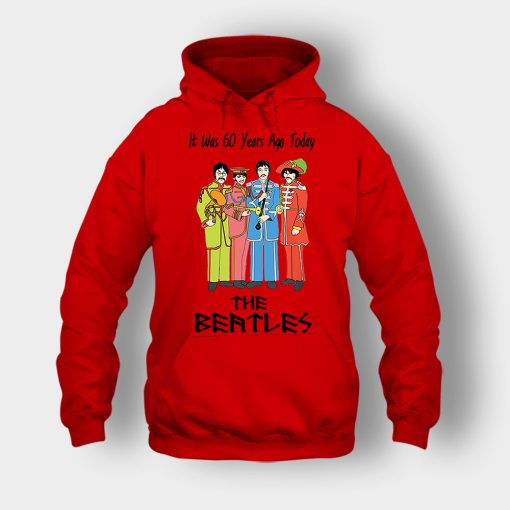 It-was-60-years-ago-today-the-beatles-Unisex-Hoodie-Red