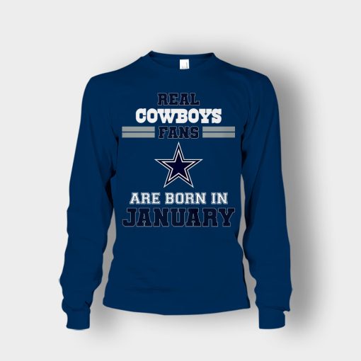 January-Birthday-Dallas-Cowboys-Fan-Unisex-Long-Sleeve-Navy