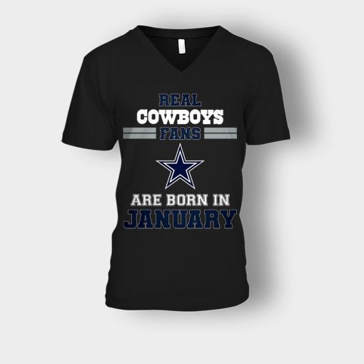 January-Birthday-Dallas-Cowboys-Fan-Unisex-V-Neck-T-Shirt-Black