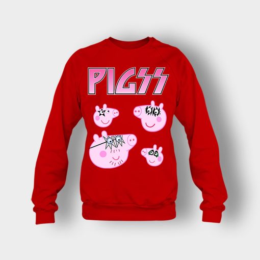 KIZZ-Heavy-Metal-Peppa-Pig-Crewneck-Sweatshirt-Red