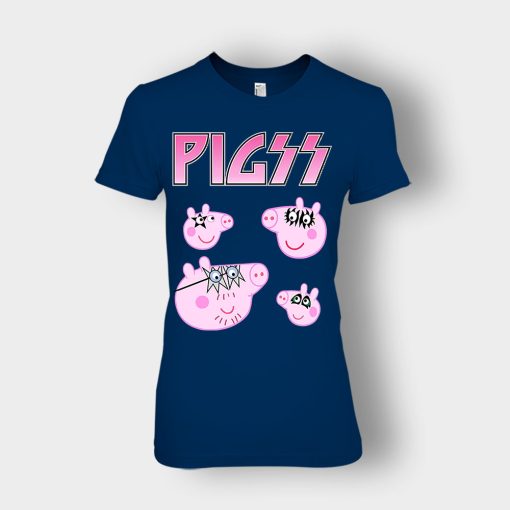 KIZZ-Heavy-Metal-Peppa-Pig-Ladies-T-Shirt-Navy