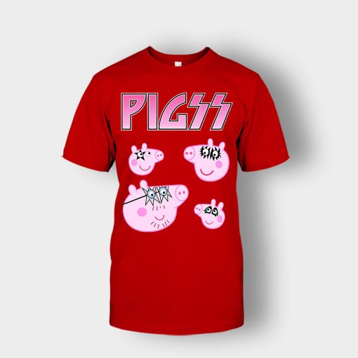 KIZZ-Heavy-Metal-Peppa-Pig-Unisex-T-Shirt-Red
