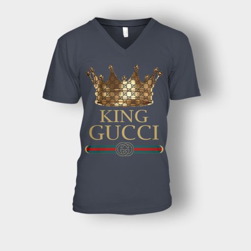 King-Gucci-Inspired-Unisex-V-Neck-T-Shirt-Dark-Heather