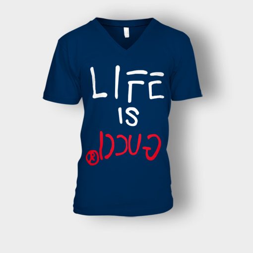 Life-Is-Gucci-Inspired-Unisex-V-Neck-T-Shirt-Navy