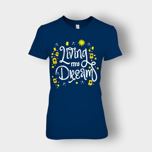 Living-My-Dream-Disney-Tangled-Ladies-T-Shirt-Navy