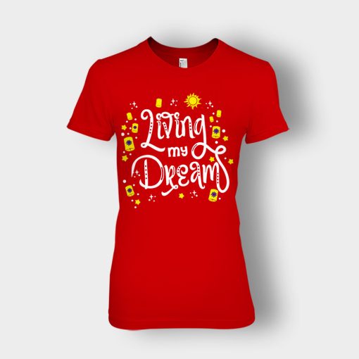 Living-My-Dream-Disney-Tangled-Ladies-T-Shirt-Red