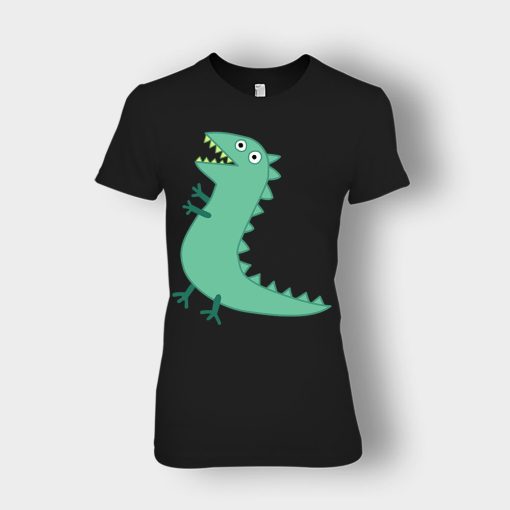 Mr-Dinosaur-Peppa-Pig-Ladies-T-Shirt-Black