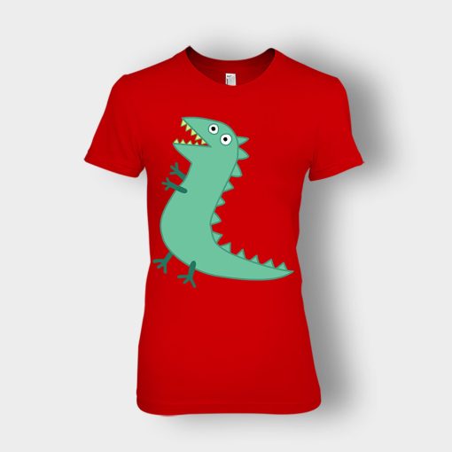 Mr-Dinosaur-Peppa-Pig-Ladies-T-Shirt-Red