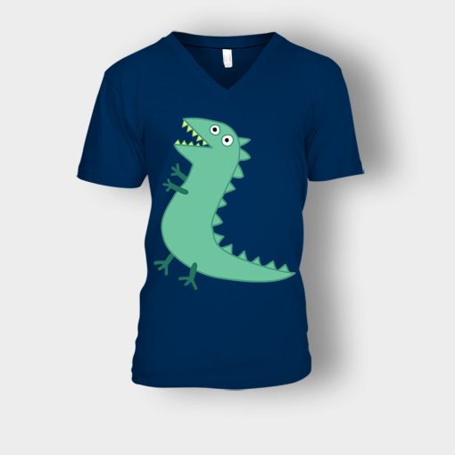 Mr-Dinosaur-Peppa-Pig-Unisex-V-Neck-T-Shirt-Navy