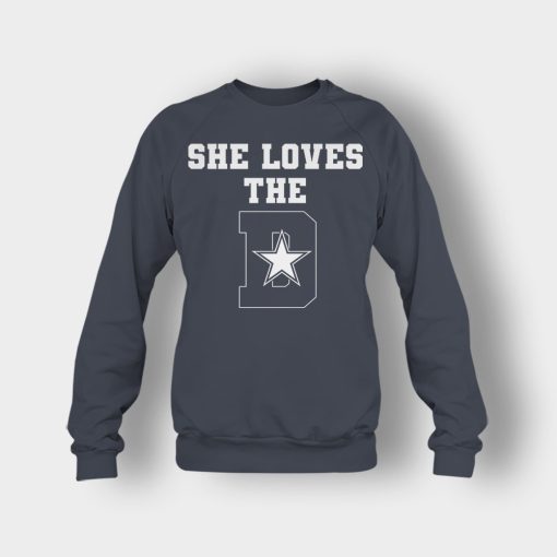 NEW-Dallas-Cowboys-She-Loves-The-D-Crewneck-Sweatshirt-Dark-Heather